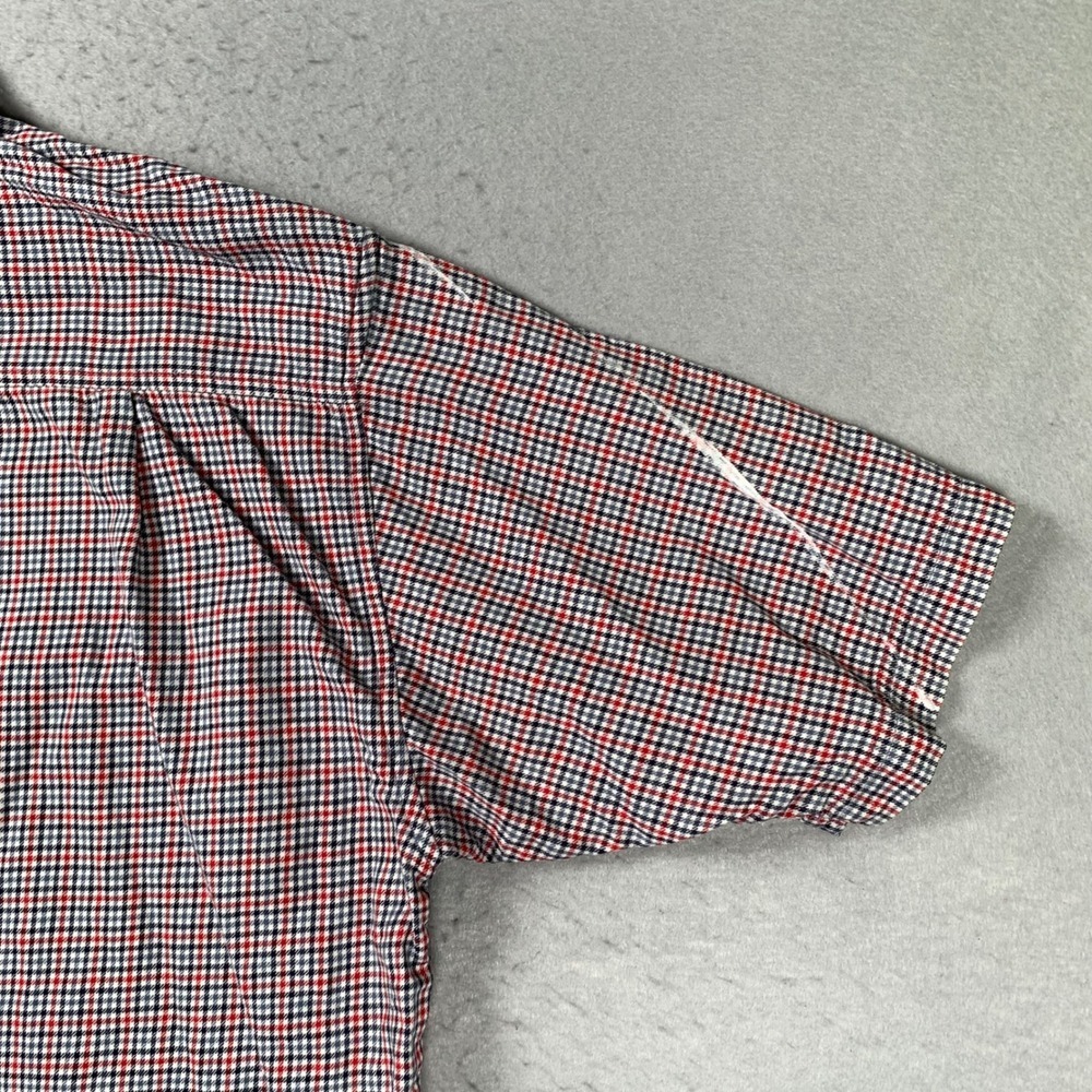 Y2K Ecko Unltd Button Down Shirt Mens L Red White Blue Check Short Sleeve - Picture 8 of 11